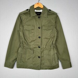 BANANA REPUBLIC Classic Utility Jacket XS Olive Green‎ Stretch Military Casual